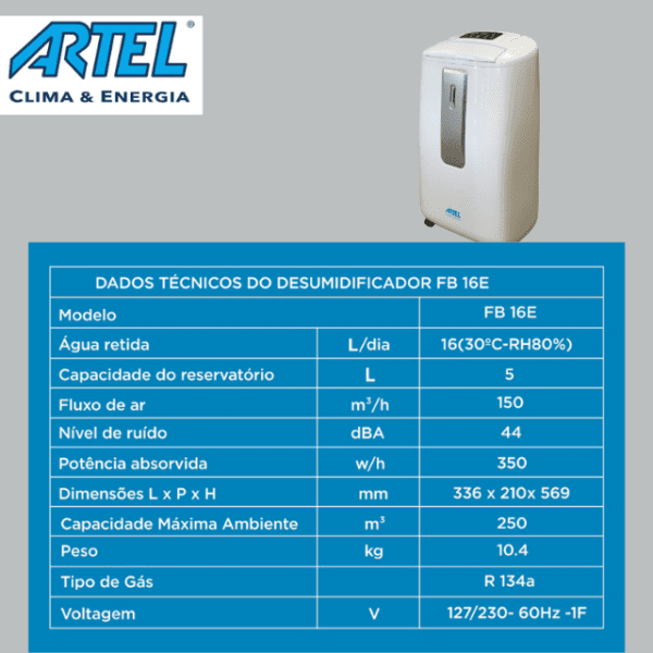DESUMIDIFICADOR ARTEL 16L - 127V - Image 2